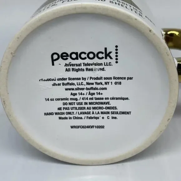 Dwight Schrute THE OFFICE‎ Coffee Mug 14 Oz Ceramic All You Need Is Love Peacock - Picture 4 of 4